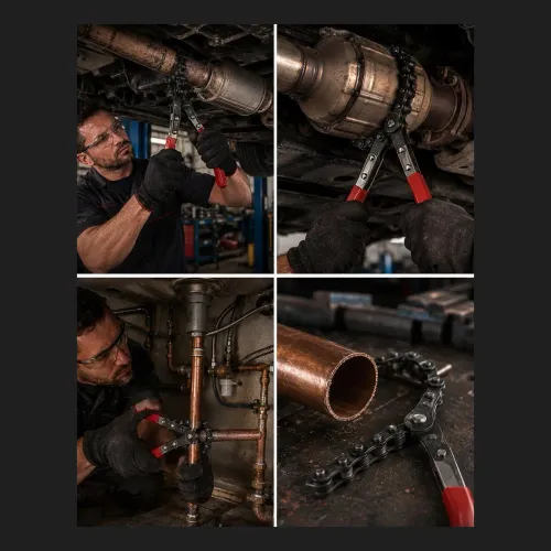 Exhaust Pipe Cutter with Chain Heavy Duty Car exhaust pipe cutting pliers Car Copper Pipe Cutter for PVC Aluminum Converter