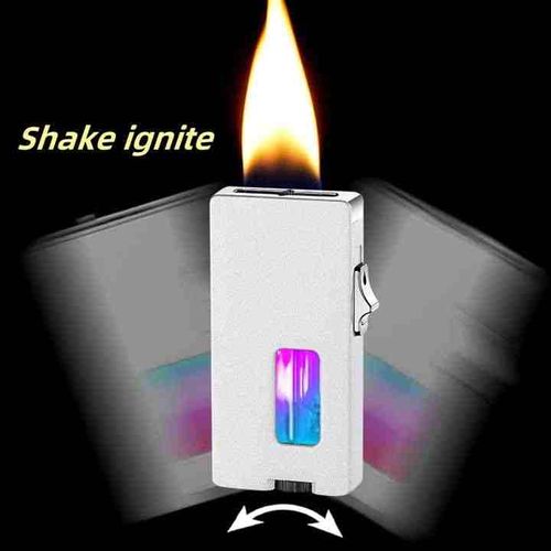 Gravity-sensor cold flame lighter, seven-hole flame metal lighter