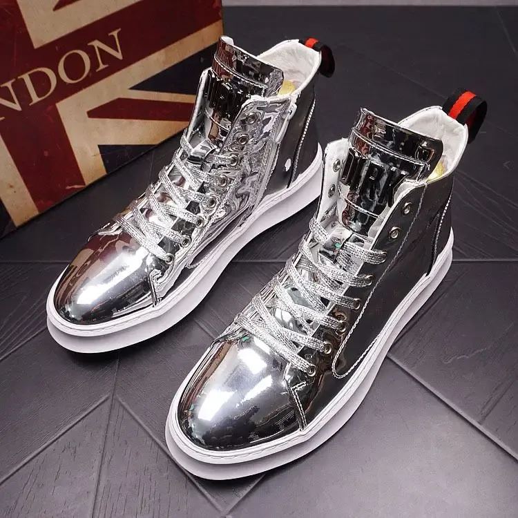 Fashionable High-Top Shoes Thick Bottom Casual Men's Footwear Spring Autumn New Style Korean Version All-Match Board Shoes