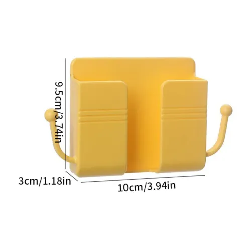1Pc  Punch Free Wall Mount Phone Plug Holder Mobile Phone Charging Stand Air Conditioner TV Remote Control Storage Box