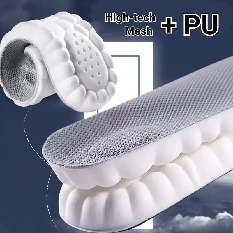 8PCS  4 Pair New 4D Massage Insoles Super Soft Sports Shoes Insole for Feet Running Baskets Shoe Sole Arch Support Orthopedic Inserts Unisex