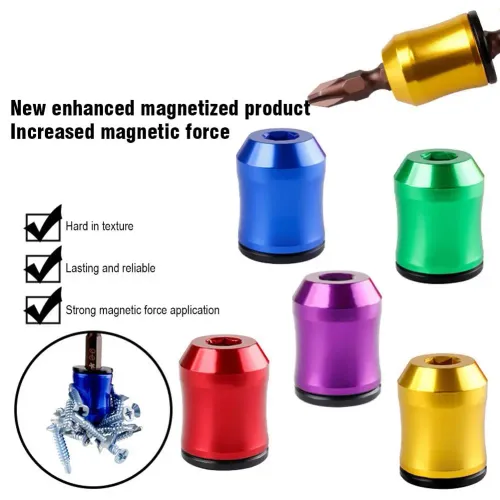 3-in-1 Screwdriver Head Magnetic Ring,Strong Magnetic Screw Ring,6.35 mm Magnetic Screw Ring Bit for Hex Screwdriver