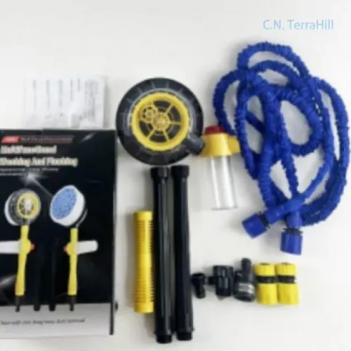 Car Wash Brush with Extendable Handle, Microfiber Chenille Mop Head, Self-Rotating Cleaning Tool for Auto Detailing