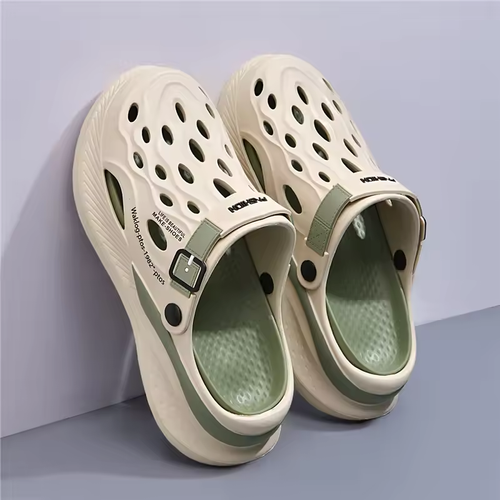 Men's Summer New Hole Shoes Thick Bottom Water-Proof Breathable  On Sandals Anti-Slip Outdoor Wear