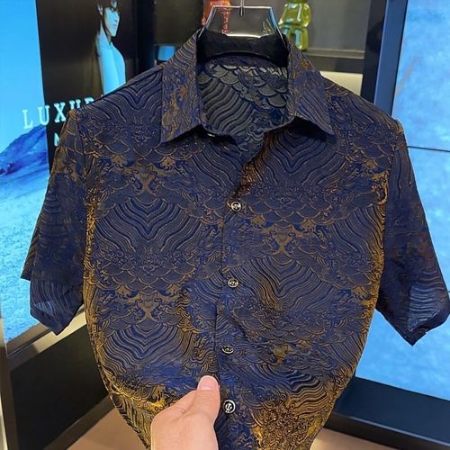 New Arrival: Men's Casual Short-Sleeve Shirt — A Light-Luxury, Trendy Brand Top Featuring a Stylish, Versatile, and Niche Design