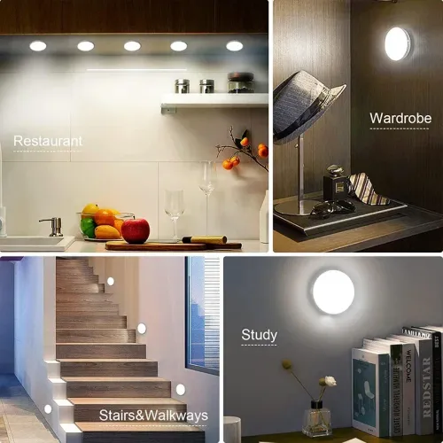Motion Sensor Light USB Rechargeable Night Light LED Lamp for Kitchen Bedroom Stairs Hallway Cabinet Closet Wardrobe Nightlight