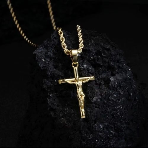 New Copper Christian INRI Jesus Cross Pendant Necklace For Women Religious Jewelry Accessories