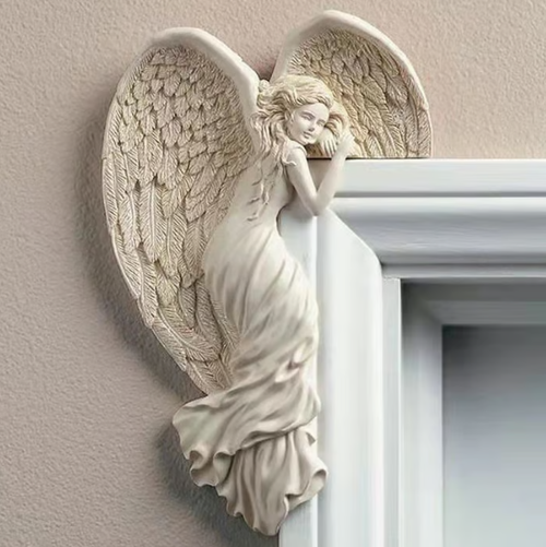 Door Frame Angel Wing Sculpture Retro Wall Decoration Frame Angel🔥