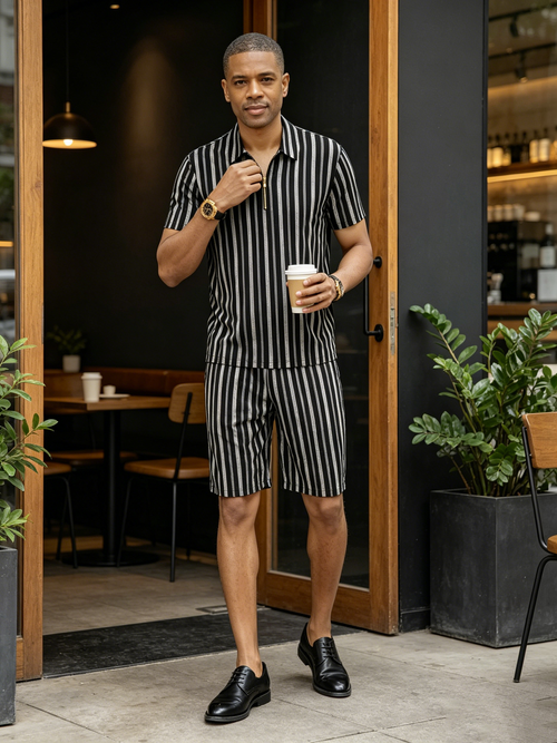 Striped casual suit