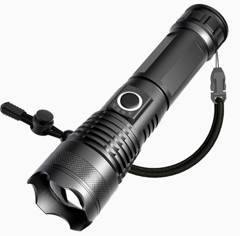 High-power white laser flashlight rechargeable zoom outdoor patrol searchlight （No battery included）