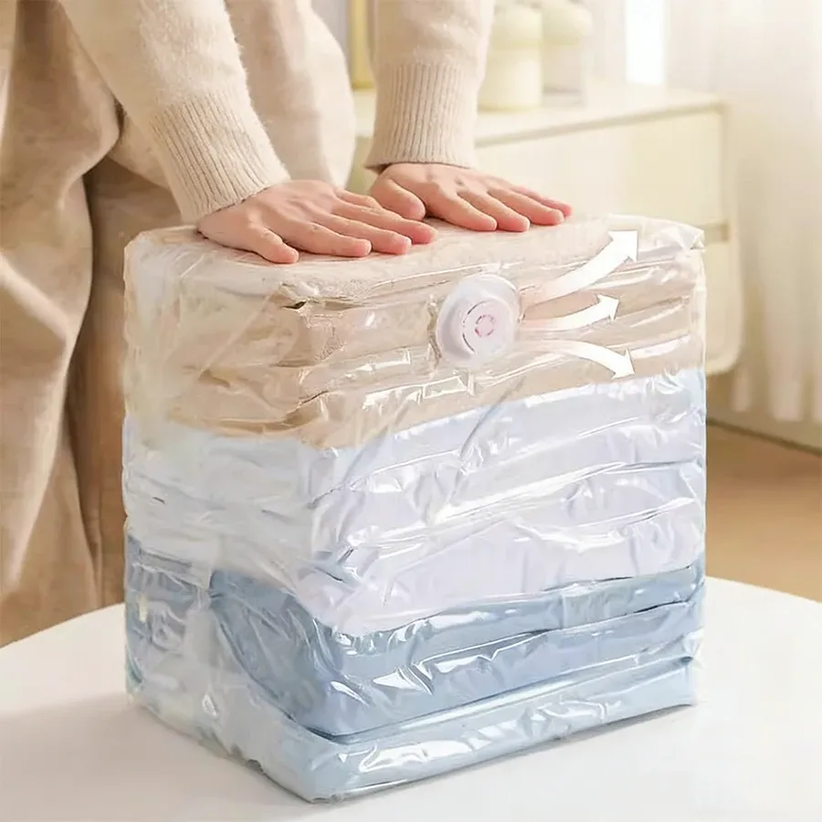 5PCS Vacuum Compression Bag, No Need for Pumping, Clothing Storage Bag, down Jacket and Cotton Quilt Vacuum Storage Bag