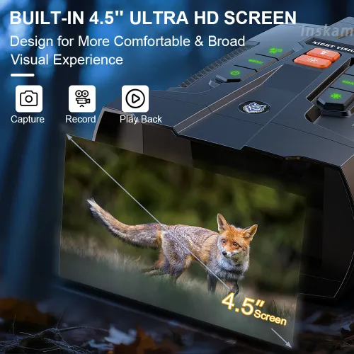 4K Night Vision Binoculars 4.5inch Big Screen Night Vision Goggles 5000mAh 800m Full Dark Infrared Night Vision Telescope Goggle