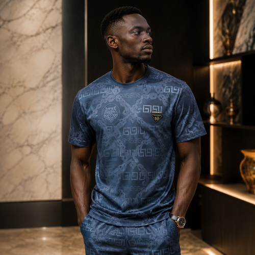 Men's Casual Ice Silk Short-Sleeve Crew Neck Top