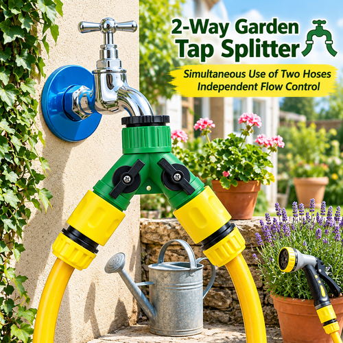 5pcs Y-Shaped Connectors Garden Three-way Faucet Hose Diverter Garden Hose Watering Fittings Adapter with Adjustable Switch Valve