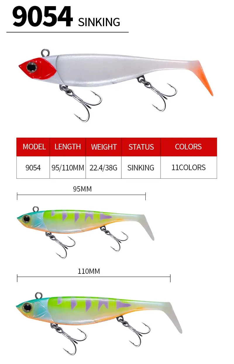Artificial Soft Lure — Rubber Soft Bait for Shake Fishing — Suitable for General Fishing and Bass — Artificial Swimbait —