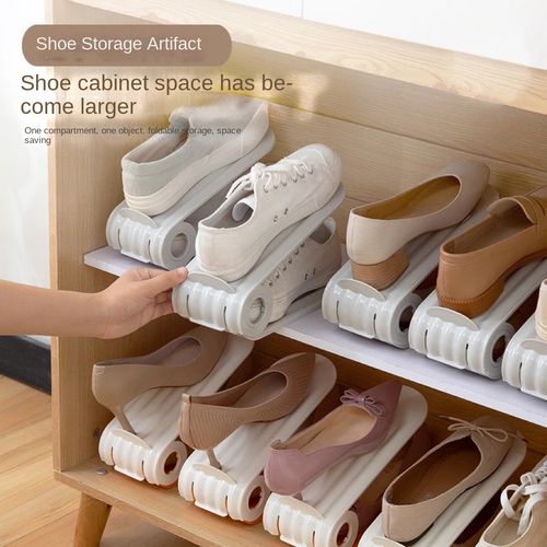 10 pcs Adjustable storage foldable shoe rack