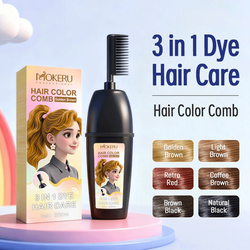 hair dye with comb dark brown