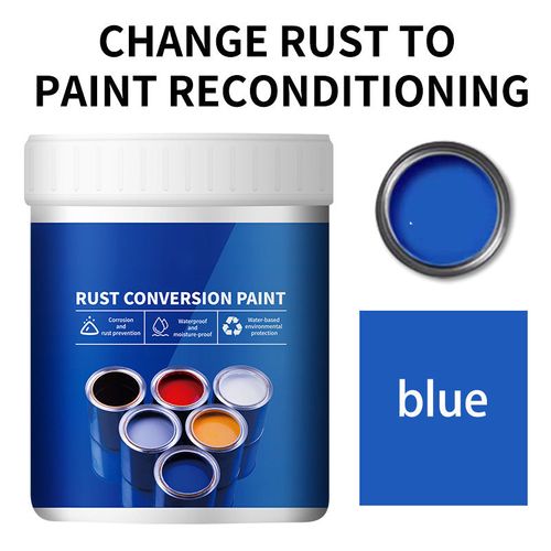 Weatherproof rust-converting paint for metal