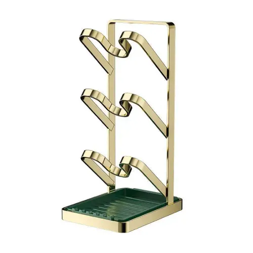 Tier Pot Lid Holder With Detachable Drain Tray For Kitchen Storing Lids Spatulas Cooking Utensils