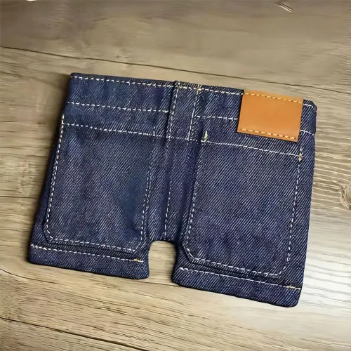 Pocket Pants Mini Jeans Wallet,Foldable Jeans Shaped Change Bag Card Holder Wallets,Portable Retro Pants Style Wallets