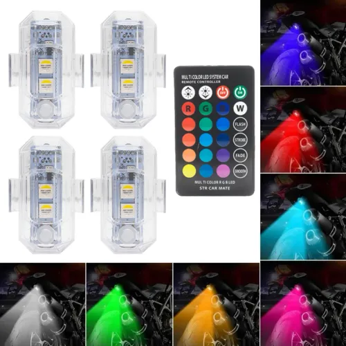 Motorcycle LED Warning Mini Signal Light Wireless Flash Turn Signal Indicator