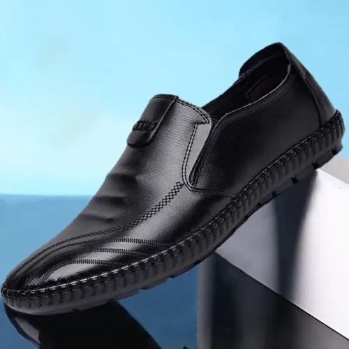 Men's Shoes Versatile soft leather footwear Fashion comfortable loafers male breathable new flat Zapatos