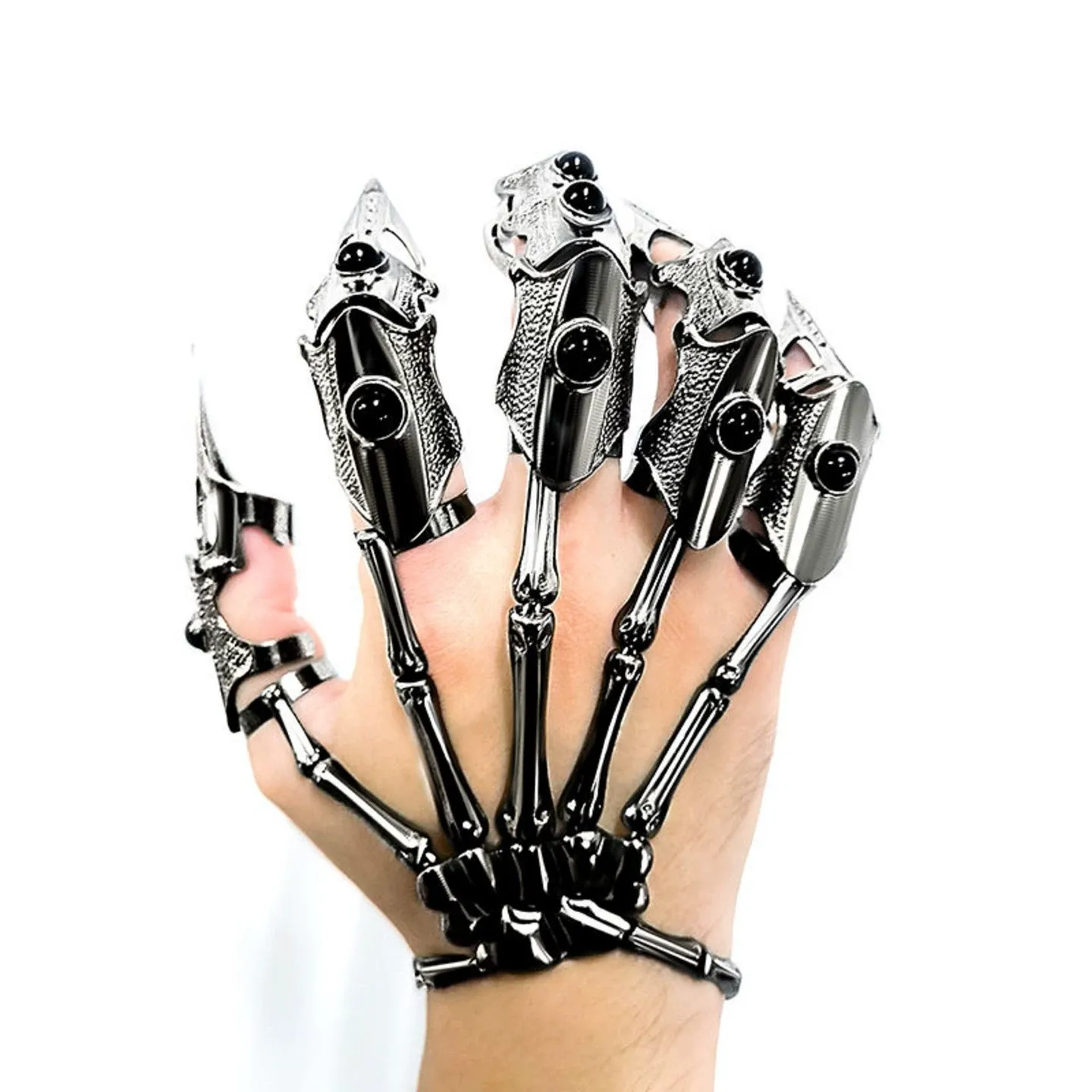 Skeleton Ghost Claw Open Ring Cyberpunk Style for Women Men's Jewelry Accessories Party Gifts