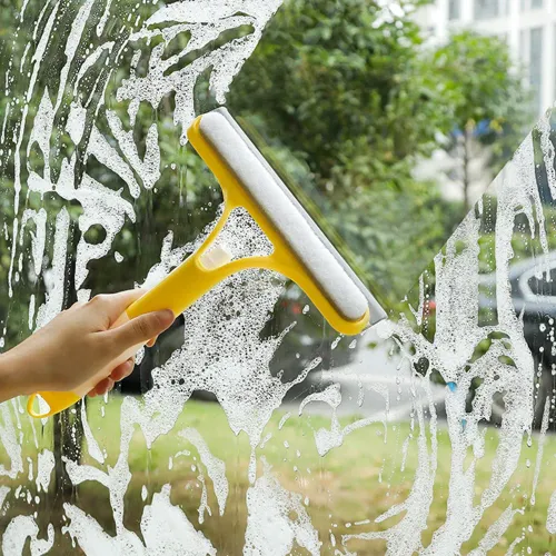 Home multifunctional glass cleaner, double-sided glass cleaner, sponge three in one, car glass scraper