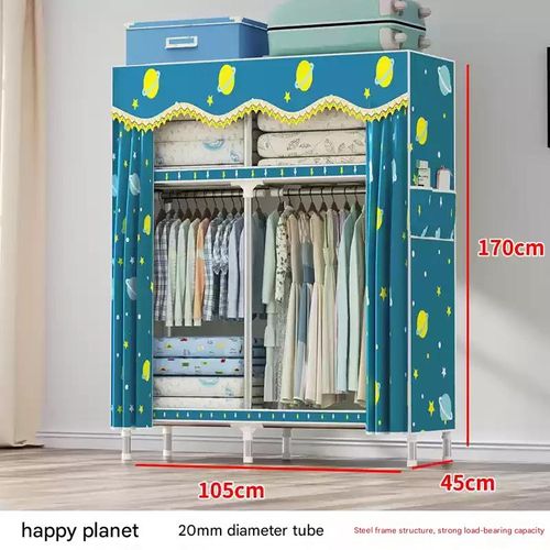 Simplified wardrobe, home bedroom, thick steel pipe