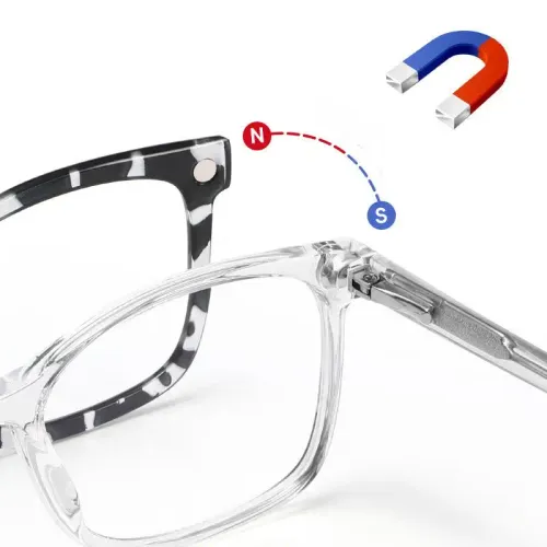 6 in 1 Magnetic Multi Color TR90 Glasses Frame Ultralight Clip On Polarzied Sunglasses