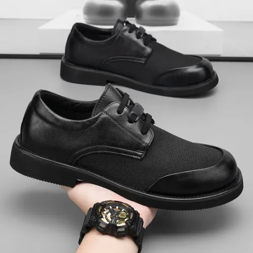Fashion Men Leather Shoes Lace-Up Soft Formal Dress Shoes Comfortable Man Casual Shoes Men Business Shoes Handmade Work Footwear