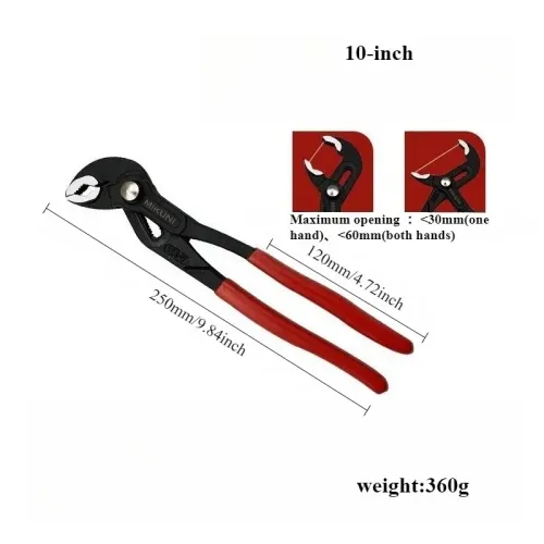 7 10 12 Inch Quick Adjust V Jaw Tongue Groove Pliers Universal Plumbing Pliers Water Pump Pliers