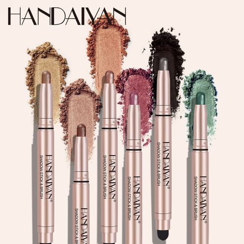 12 color double-ended eye shadow stick set pearlescent matte fine shimmer highlight brightening