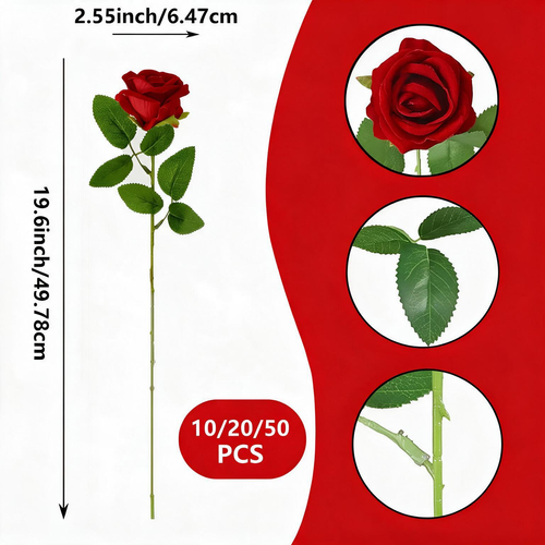15pcs Realistic Artificial Rose Bouquet for Weddings, Birthdays, and More for Floral Arrangements and Home Decor