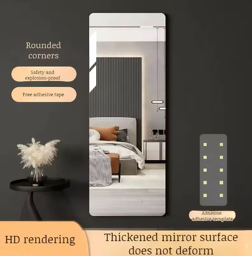 Self-adhesive flexible acrylic wall mirror