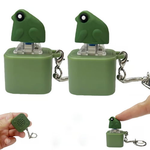 Frog Croaking Fidget Toy - battery Frog Croaking Keychain, Frog Croaking Stress Reliever with Colorful Lights, Fun & Portable Anxiety Relief Toy