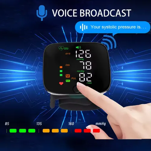 New LED Rechargeable Digital Wrist Blood Pressure Monitor Sphygmomanometer Tonometer Tensiometer Heart Rate Meter BP Monitor