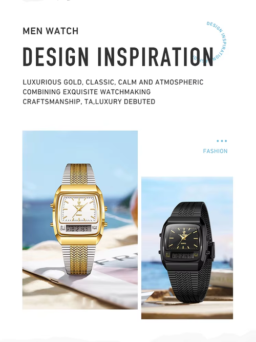 Unisex Luxury Dual-Display Quartz Waterproof Watch