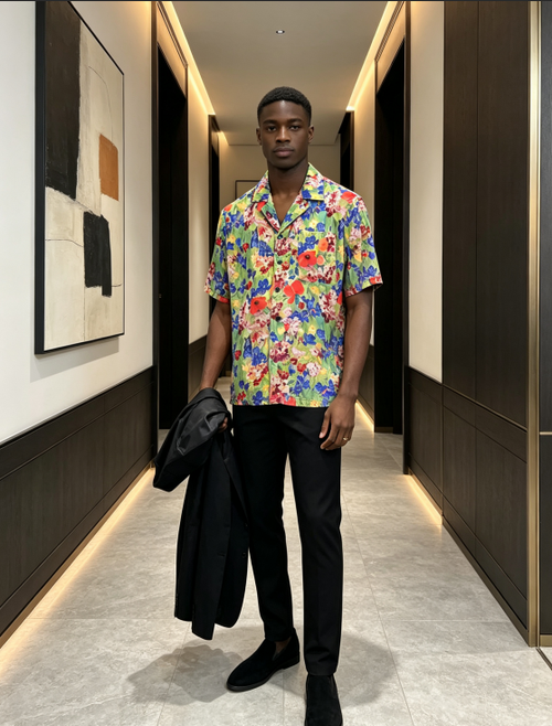 Men's Sophisticated Vibrant Floral Shirt