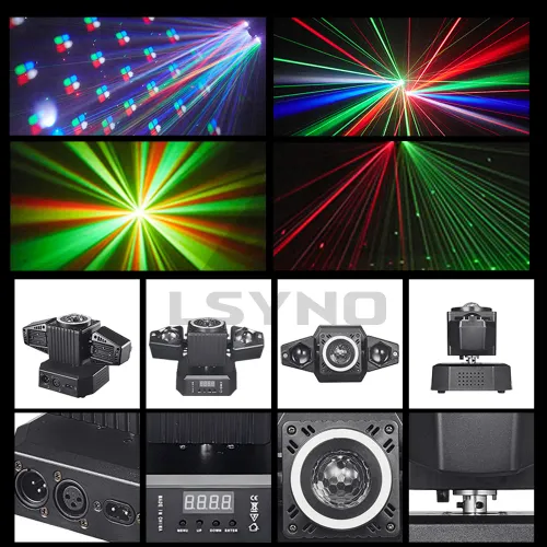 50W Disco Light Remote Control Mini LED Beam DMX512 Rotating DJ Equipment Stage Effect Suitable for Parties Clubs Birthday Events