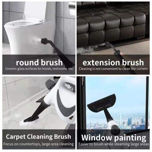 Handheld Steam Cleaner High Temperature Pressurized with 9Pc Accessory Kitchen Range Hood Disinfection & Cleaning Steamer