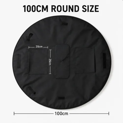 2 in 1 Convertible Picnic Mat Tote Bag 100cm Round Outdoor Blanket Large Capacity