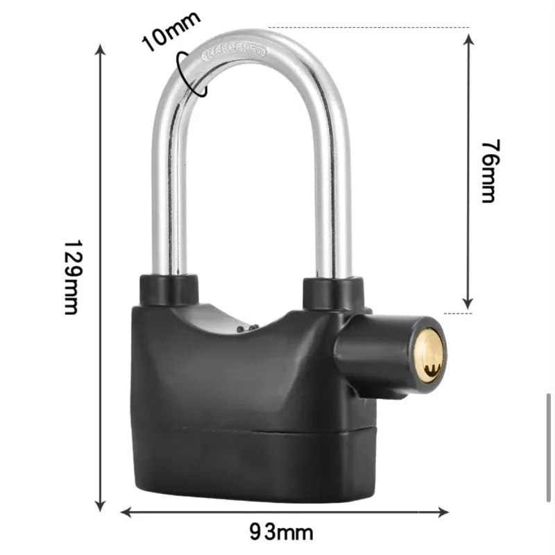3PCS Motorcycle Bike Door Cabinet Waterproof Alarm Lock Anti-Theft Security Lock for Vehicle Storage