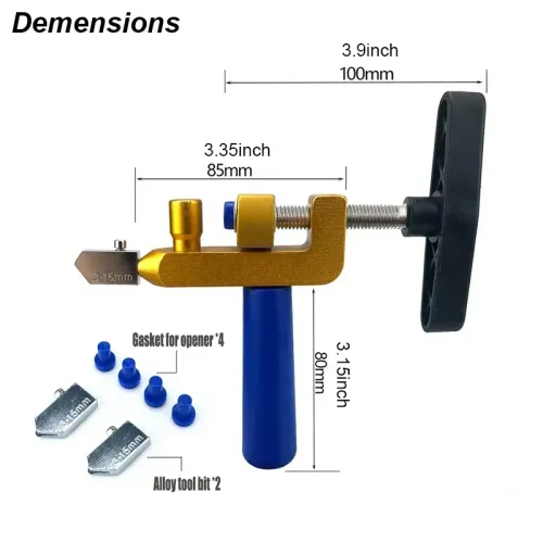 2-in-1 Manual Glass & Ceramic Tile Cutter - Precision Diamond Blade with Ergonomic Grip