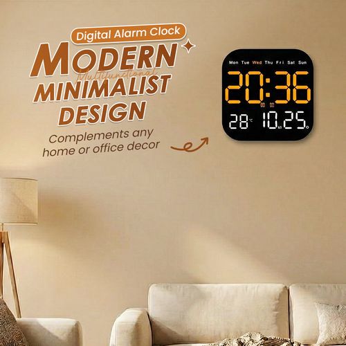 Multifunctional Digital Alarm Clock for Home & Office orange color