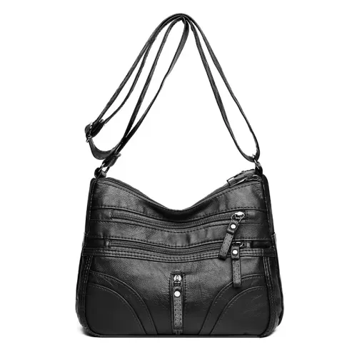 New fashionable soft leather women's crossbody bag, large capacity shoulder bag, multifunctional