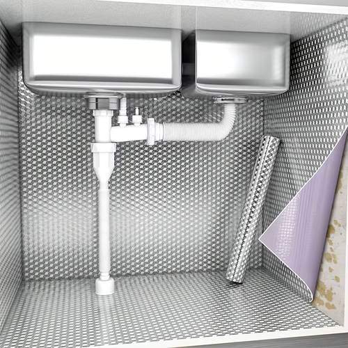 Oil Proof Kitchen wall stickers Self Adhesive Aluminum Foil Wall Stickers for Kitchen Countertop Drawer Cabinet Shelf ﻿