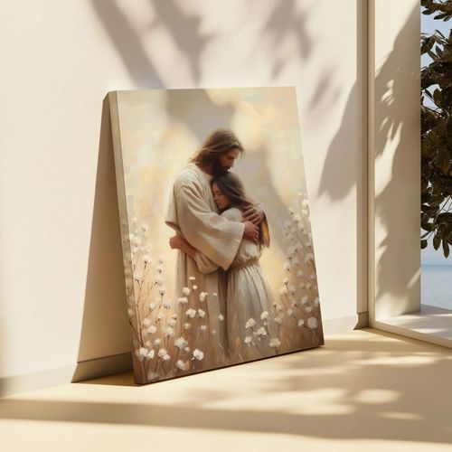 Oil paintings of Jesus in various styles.