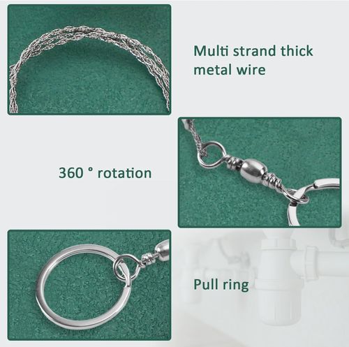 5 Pcs Wire Stainless Steel Cable Saw Hand Pocket String Rope Saw Emergency Survival Saw
