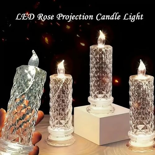4 PCS LED Crystal Candle Lights - Battery Operated